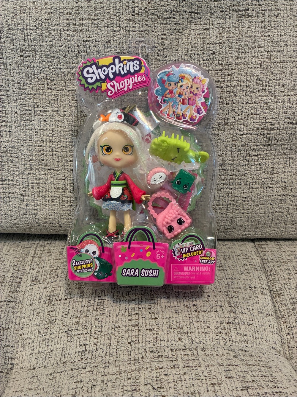 Shopkins Sara Sushi Doll with Pink and Lime Green Accessories